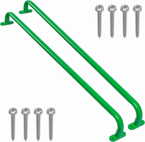 37'' Playhouse Ladder Handle (1 Pair), Metal Green Playground Safety Handle, Swing Set Grab Handles, Playset Kids Handle Bar, Hand Grip for Treehouse, Jungle Gym, Rock Climbing Wall - 500LBS
