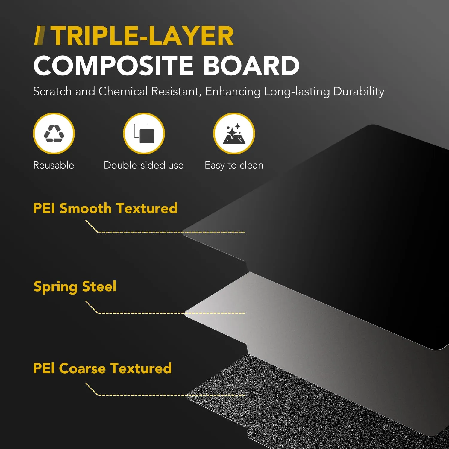 3D Printer Build Plate for Bambu Lab X1 X1C X1E P1P P1S A1, 3D Printer Accessories PEI Dual Texture 257x257mm, Flexible Spring Steel Hot Bed Platform Sheet