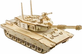 3D Wooden Puzzles Laser Engraving DIY Safe Assembly Constructor Kit Toy for Teens and Adults (Tank)