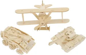 3pcs Wooden Puzzle Toy Educational Jigsaw Model for Boys and Girls Adults for Creative Crafts Enhancing Imagination Patience Desk Ornament