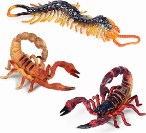 3PCS Scorpion Figure Realistic Plastic Scorpion Arthropod Figurine Centipede Figure Fake Centipede for Tricky Funny Party
