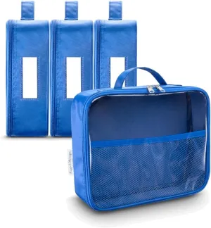 4 Pack Toy Organization Bag, Toy Storage Carry Case for Travel, Car Toy Organization Bag, Toy Storage Organizer for Building Bricks, Tiles, Toys, Games, Crafts (blue, X-Large)