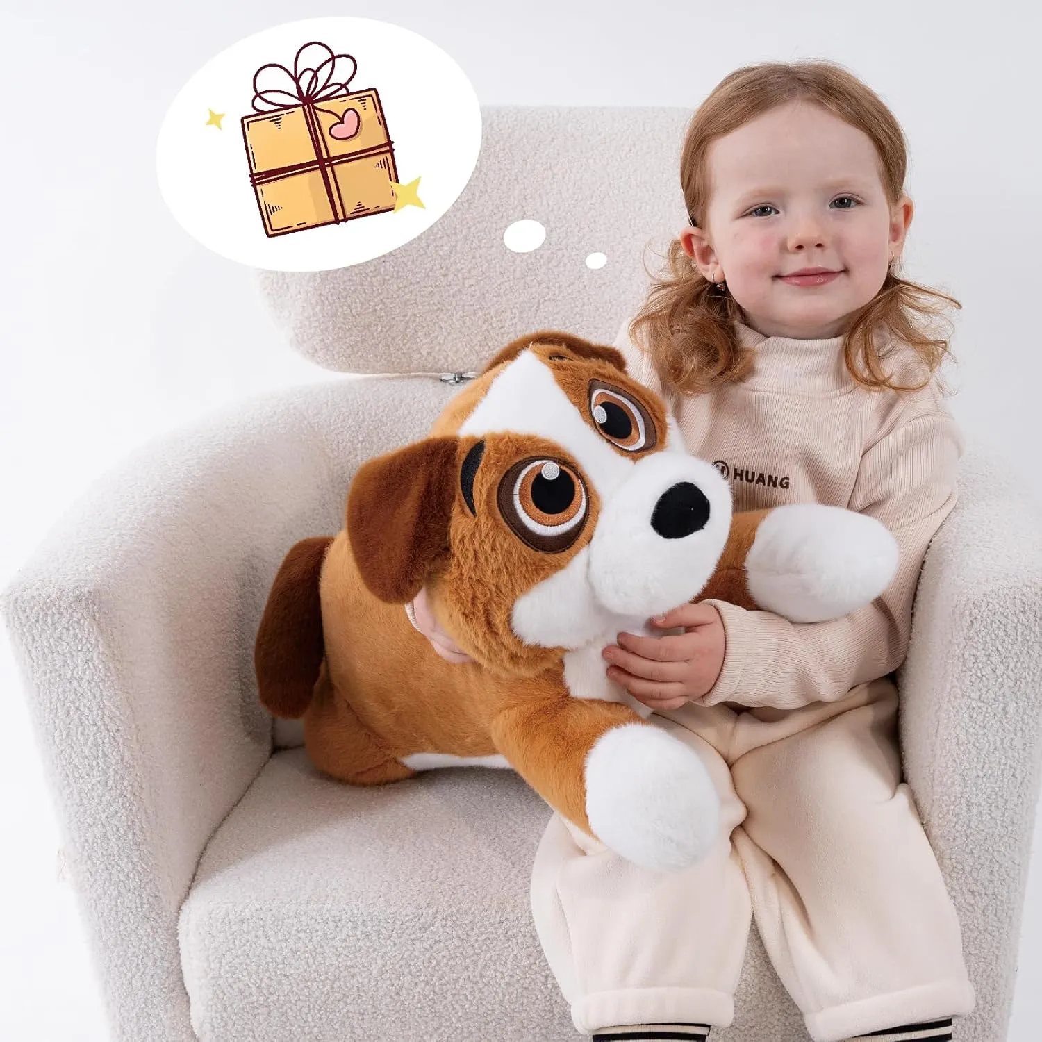 4.4lbs Weighted Dog Stuffed Animal, 23" Large Weighted Puppy Stuffed Animals for Adults, Weighted Beagle Plush Toys, Cute Puppy Plush Toys, Gifts for Kids on Birthday Christmas Children's Day
