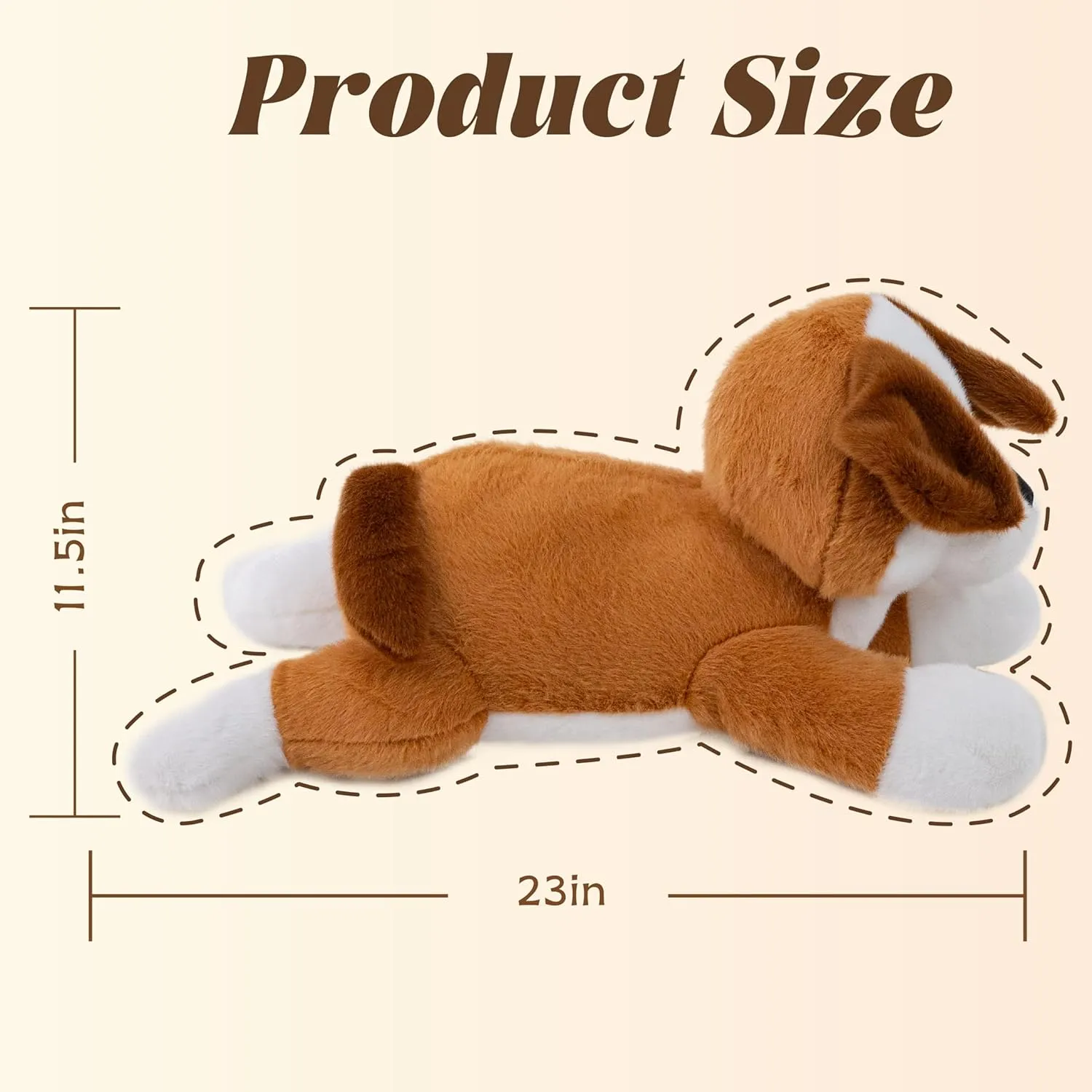 4.4lbs Weighted Dog Stuffed Animal, 23" Large Weighted Puppy Stuffed Animals for Adults, Weighted Beagle Plush Toys, Cute Puppy Plush Toys, Gifts for Kids on Birthday Christmas Children's Day