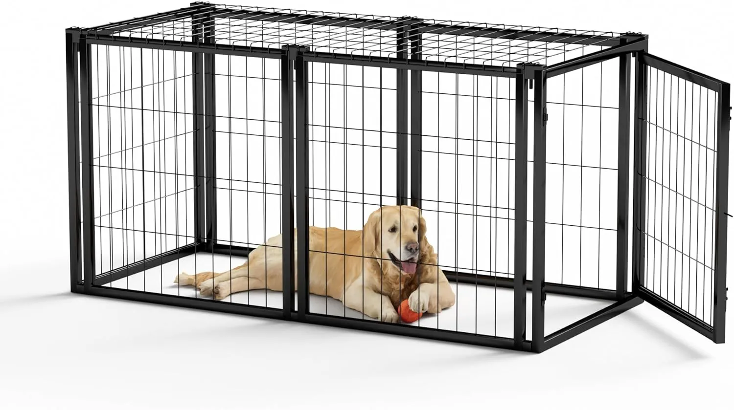 47.2'' Dog Crate, Dog Kennel with Top Access and Divider, Puppy Dog Playpen Suitable for Small and Medium Size Dog, Support Up to 80 lbs for Indoor Use