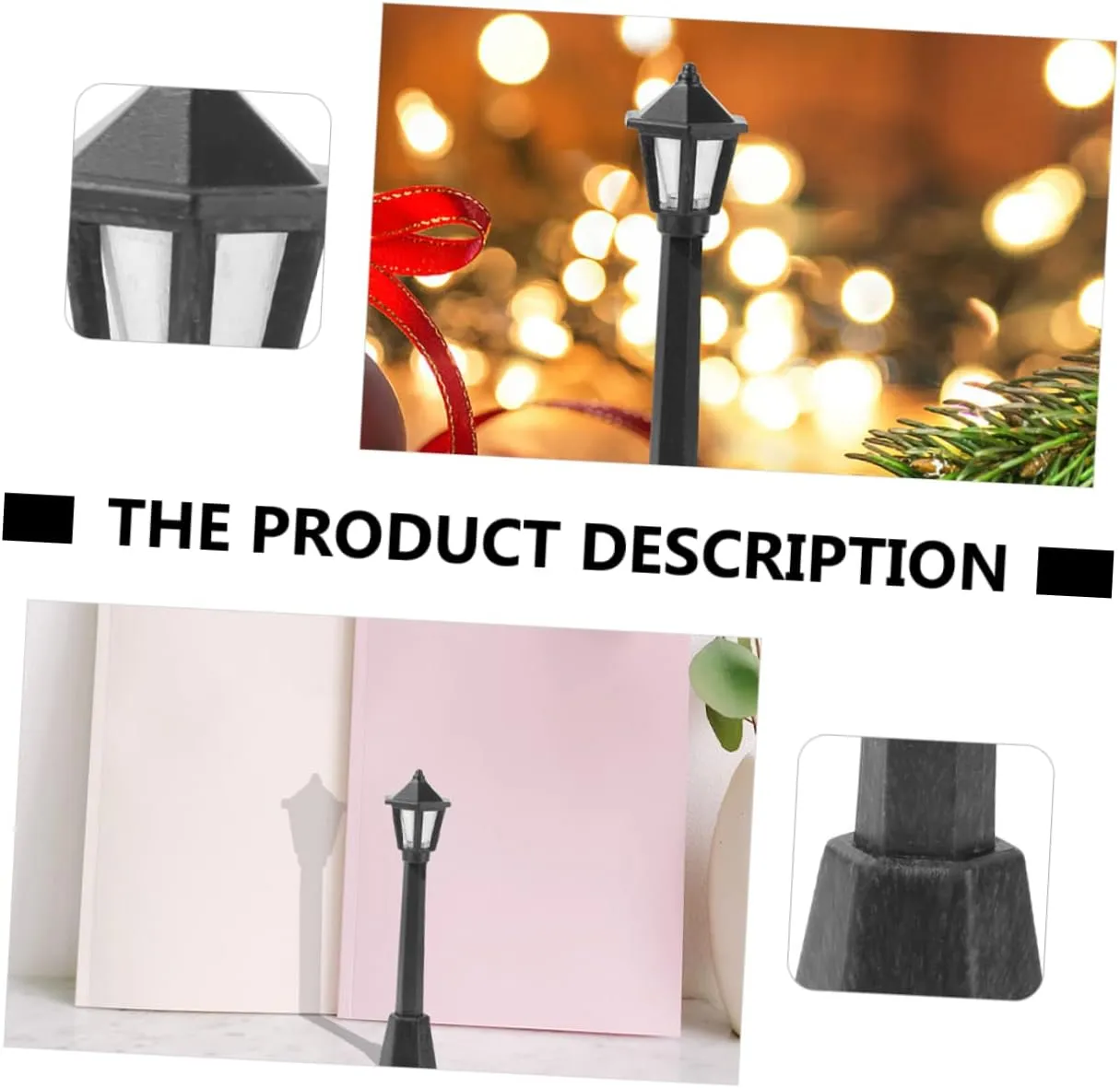 48pcs Miniature Street Light Model Toy Compact Plastic Lamp Ornament for Dollhouse Landscape Decor for Christmas Village Building and Miniature Scenes
