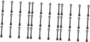 48pcs Miniature Street Light Model Toy Compact Plastic Lamp Ornament for Dollhouse Landscape Decor for Christmas Village Building and Miniature Scenes