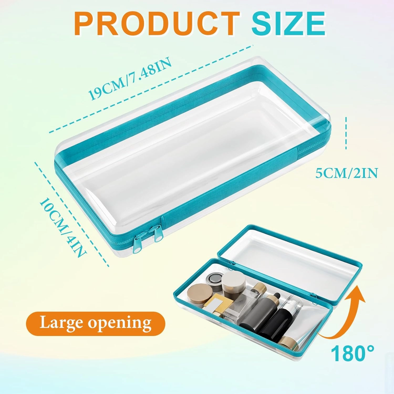4 Pcs Clear Hard Zipper Case Hard-Sided Premium Storage Case Plastic Clear Hard Shell Zipper Pouch Portable Travel Organizer Box for Building Blocks Puzzles Cosmetics Makeup Pencil (S)