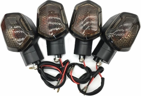 4Pcs Front or Rear Motorcycle Turn Signals Light Fit For Honda MSX125 M3 DAX Zoomer-X ZUMA 110C little monkey motorcycle (Smoke)