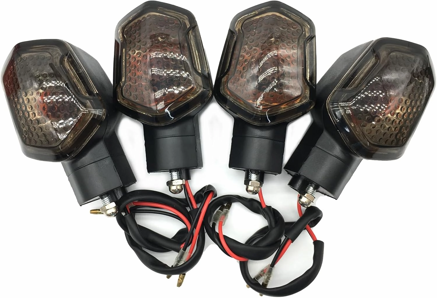 4Pcs Front or Rear Motorcycle Turn Signals Light Fit For Honda MSX125 M3 DAX Zoomer-X ZUMA 110C little monkey motorcycle (Smoke)