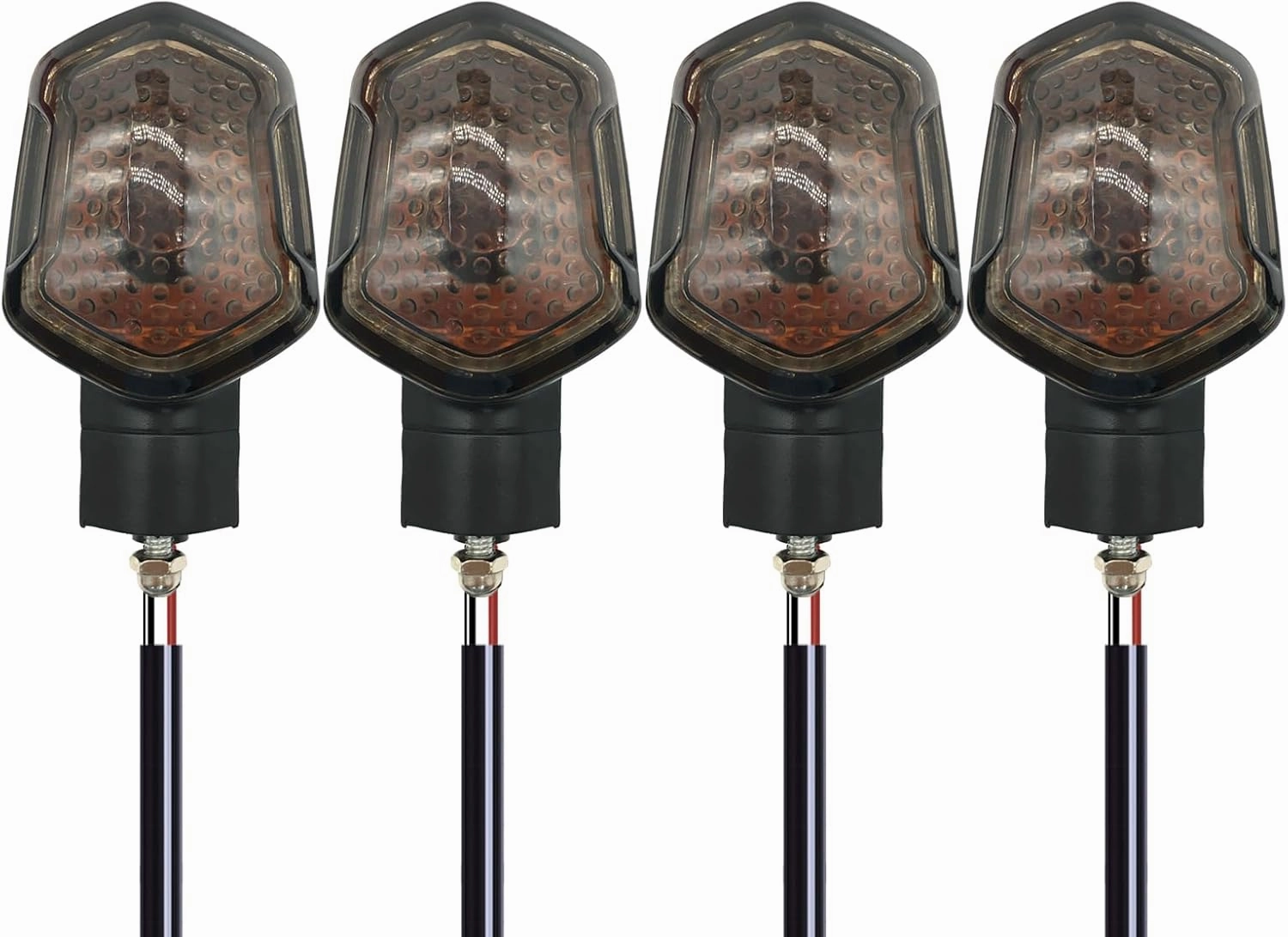4Pcs Front or Rear Motorcycle Turn Signals Light Fit For Honda MSX125 M3 DAX Zoomer-X ZUMA 110C little monkey motorcycle (Smoke)