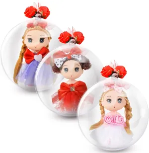 4" Mini Dolls Set of 3, Small Dolls for Girls Beautifully Nestled in Capsules, AdorableForest & Twelfth Little Dolls for 3  Year Old Girls in Pretty Dresses & Bows, Interactive Baby Dolls Gifts