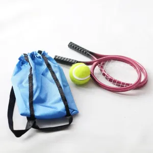 4X Mini Tennis Decor Miniature Tennis Kit Accessories Mini Dollhouse Mini House Supply Mini Tennis Racket and Ball Set Preschool