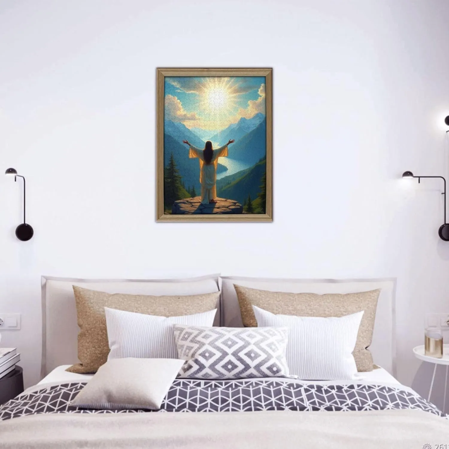 500 Piece God's Blessings Jigsaw Puzzle Mountaintop Sunrise Adult Puzzle Serene Landscape Relaxing & Challenging Quality Pieces Stunning Artwork Inspirational Gift for Family & Friends