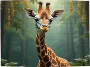 500 Piece Jigsaw Puzzle for Adults Adorable Giraffe in The Jungle Challenging & Fun Adult Puzzle Game， Unique Artwork， Great Gift Idea， Home Decor