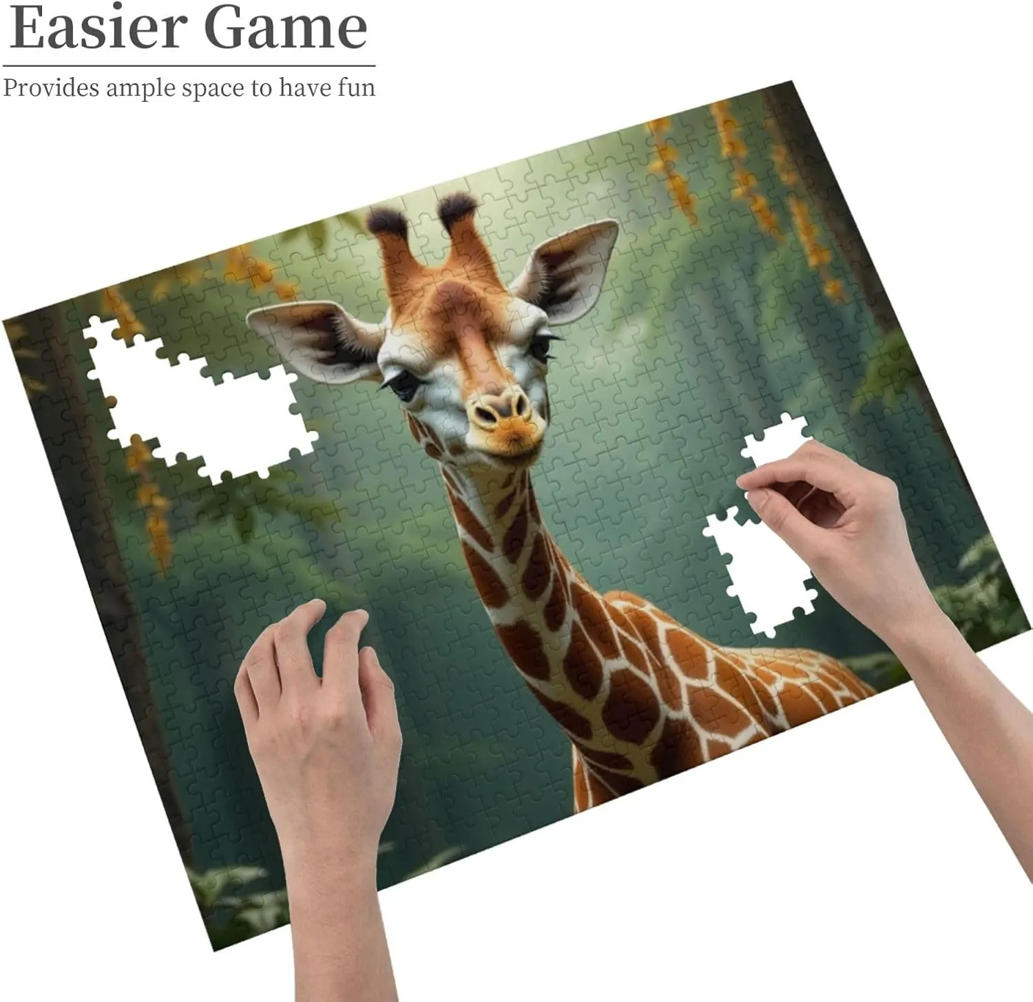 500 Piece Jigsaw Puzzle for Adults Adorable Giraffe in The Jungle Challenging & Fun Adult Puzzle Game， Unique Artwork， Great Gift Idea， Home Decor