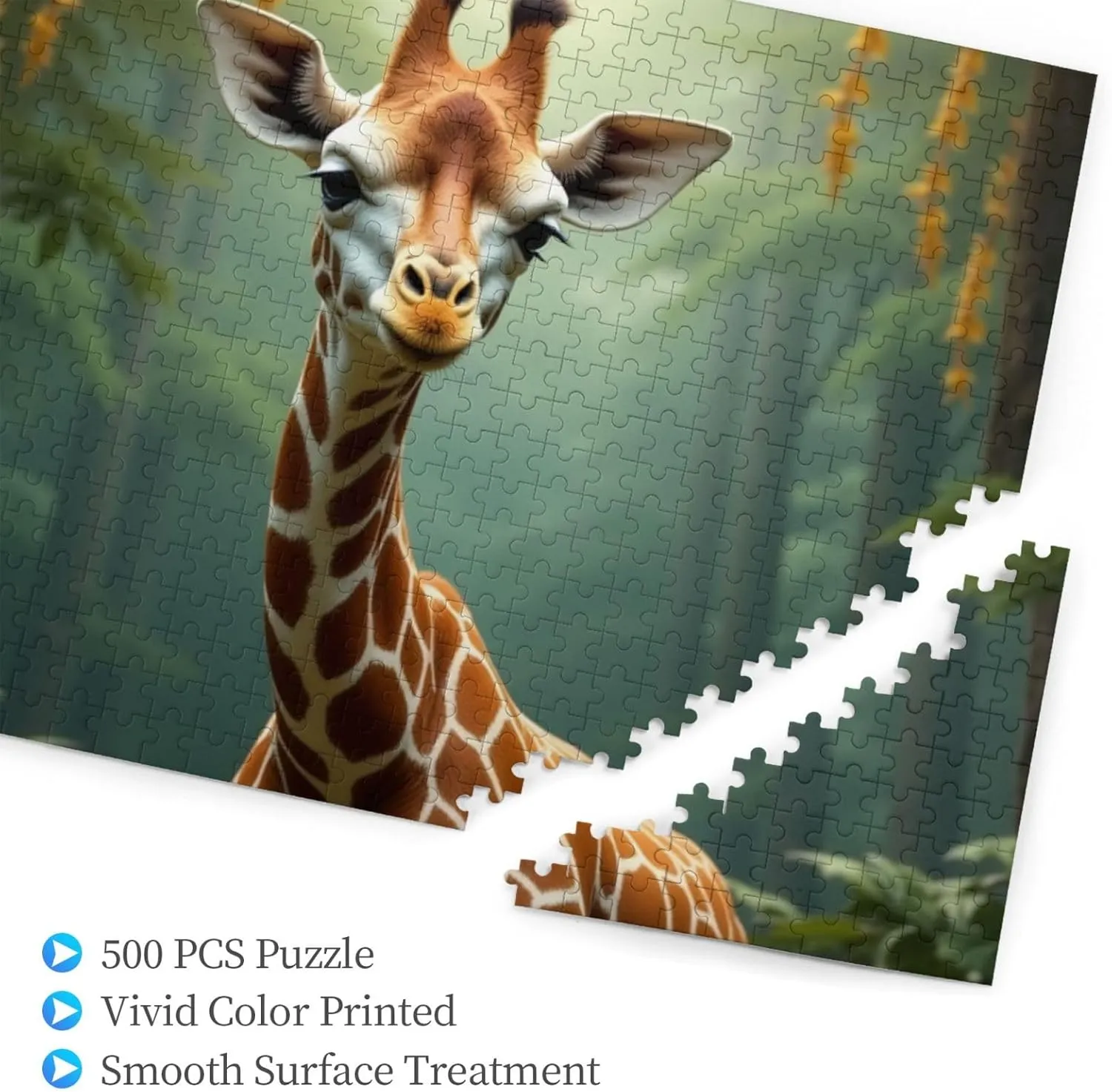 500 Piece Jigsaw Puzzle for Adults Adorable Giraffe in The Jungle Challenging & Fun Adult Puzzle Game， Unique Artwork， Great Gift Idea， Home Decor