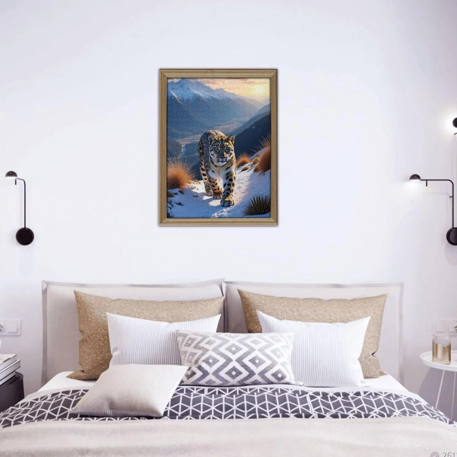 500 Piece Snow Leopard Mountain Sunset Jigsaw Puzzle for Adults Challenging and Relaxing Adult Puzzles Stunning Artwork Great Gift Idea Home Decor