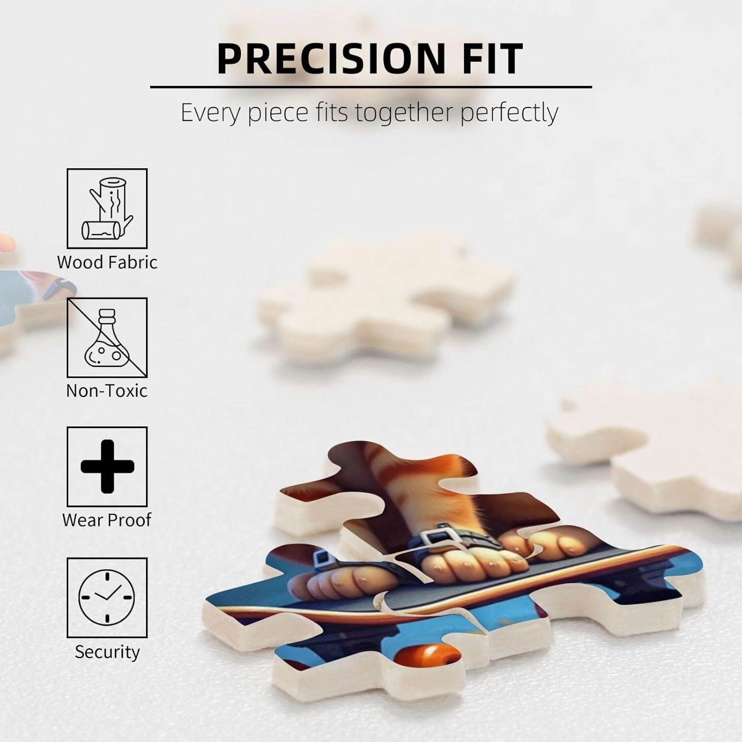 500 Piece Cool Cat Skateboarding Jigsaw Puzzle for Adults Fun & Challenging Brain Teaser Vibrant Artwork Quality Pieces Great Gift Idea for Puzzle Enthusiasts