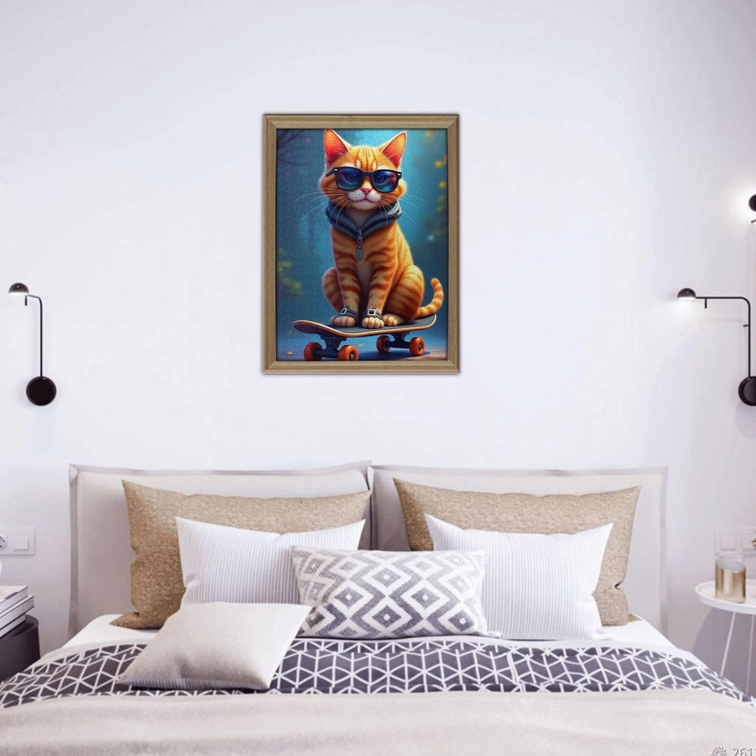 500 Piece Cool Cat Skateboarding Jigsaw Puzzle for Adults Fun & Challenging Brain Teaser Vibrant Artwork Quality Pieces Great Gift Idea for Puzzle Enthusiasts
