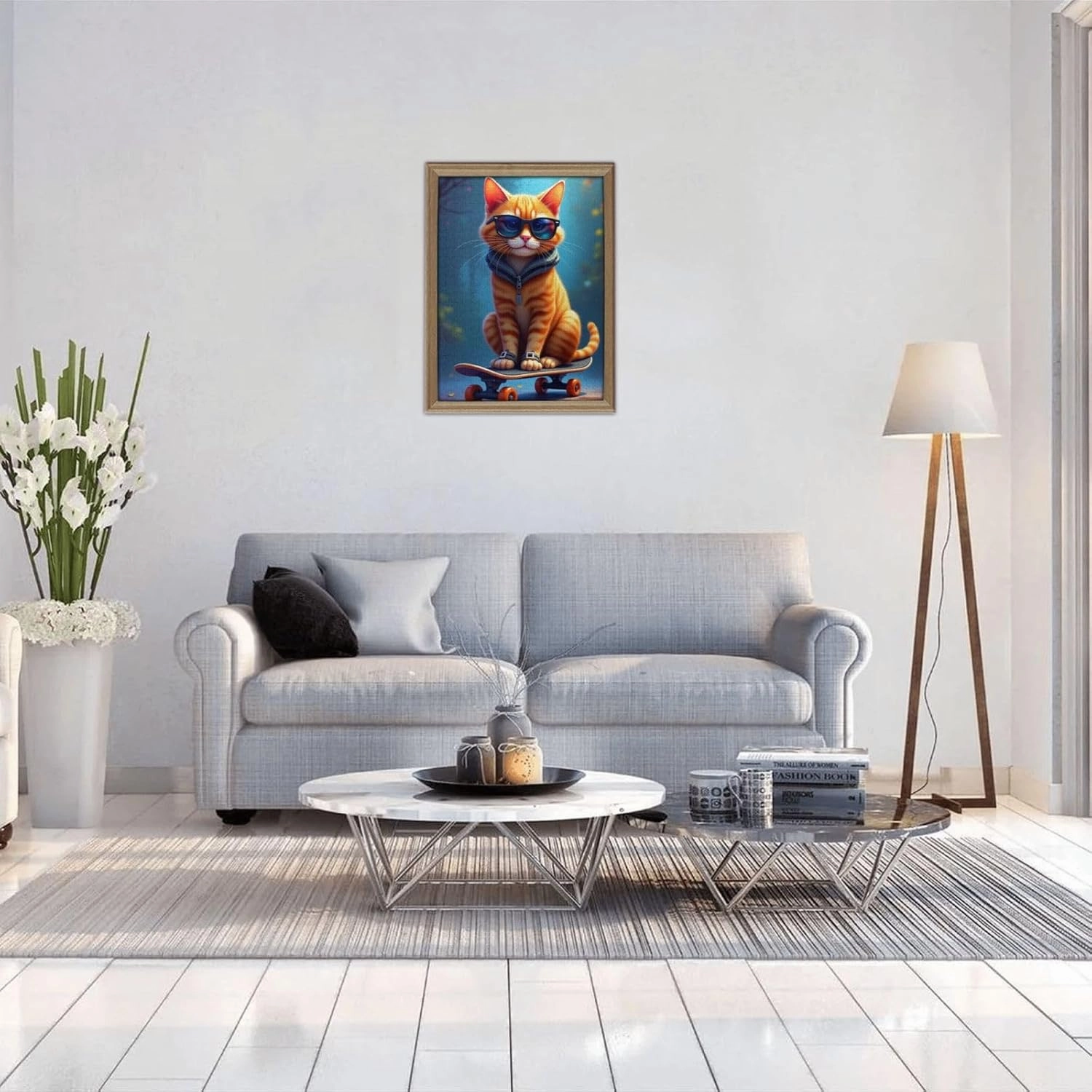 500 Piece Cool Cat Skateboarding Jigsaw Puzzle for Adults Fun & Challenging Brain Teaser Vibrant Artwork Quality Pieces Great Gift Idea for Puzzle Enthusiasts