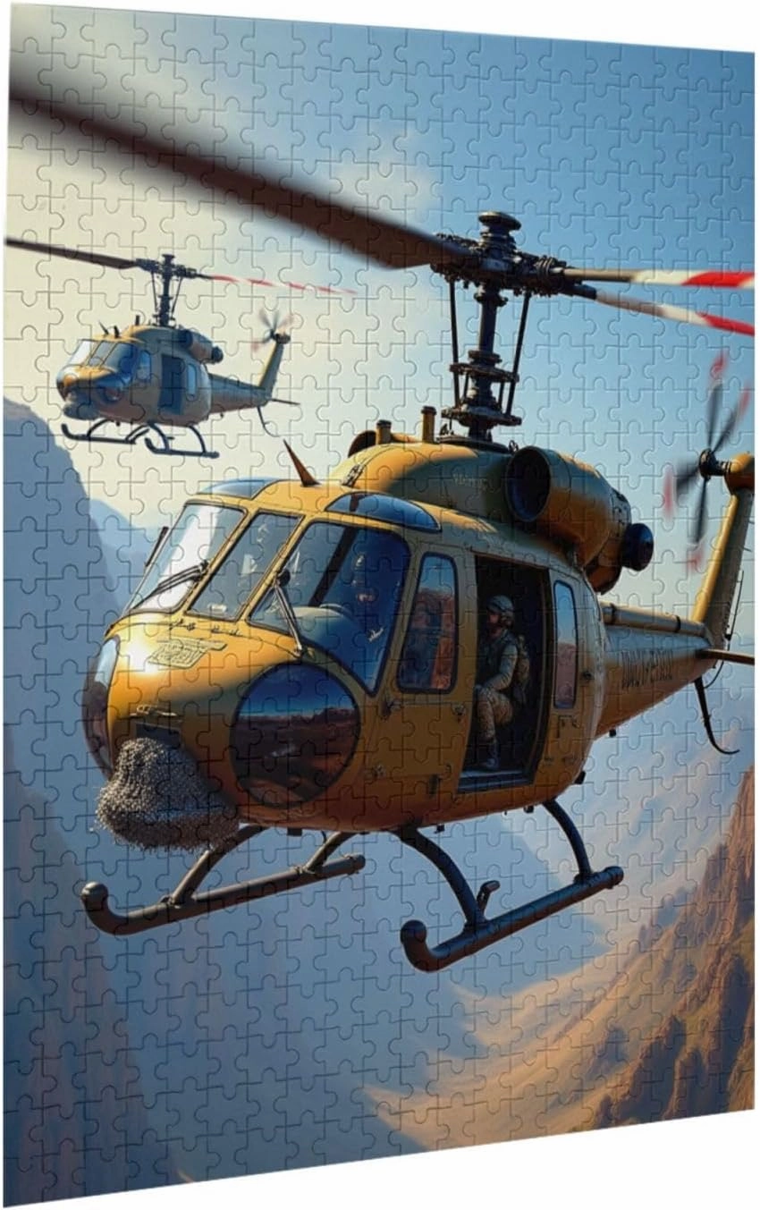 500 Piece Helicopter Jigsaw Puzzle for Adults Challenging & Fun Activity Desert Landscape Aviation Scene HighQuality Pieces Great Gift Idea