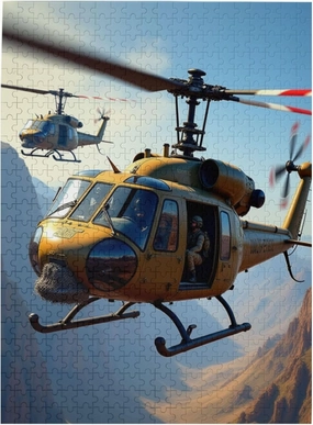 500 Piece Helicopter Jigsaw Puzzle for Adults Challenging & Fun Activity Desert Landscape Aviation Scene HighQuality Pieces Great Gift Idea