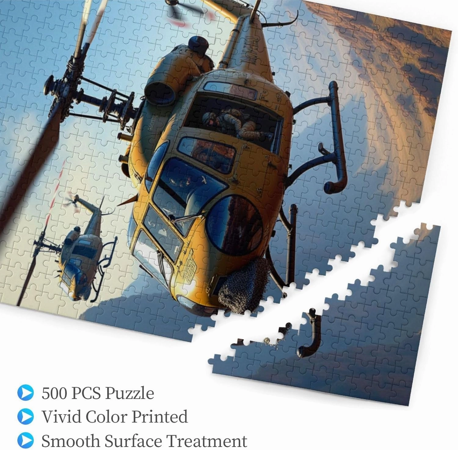 500 Piece Helicopter Jigsaw Puzzle for Adults Challenging & Fun Activity Desert Landscape Aviation Scene HighQuality Pieces Great Gift Idea