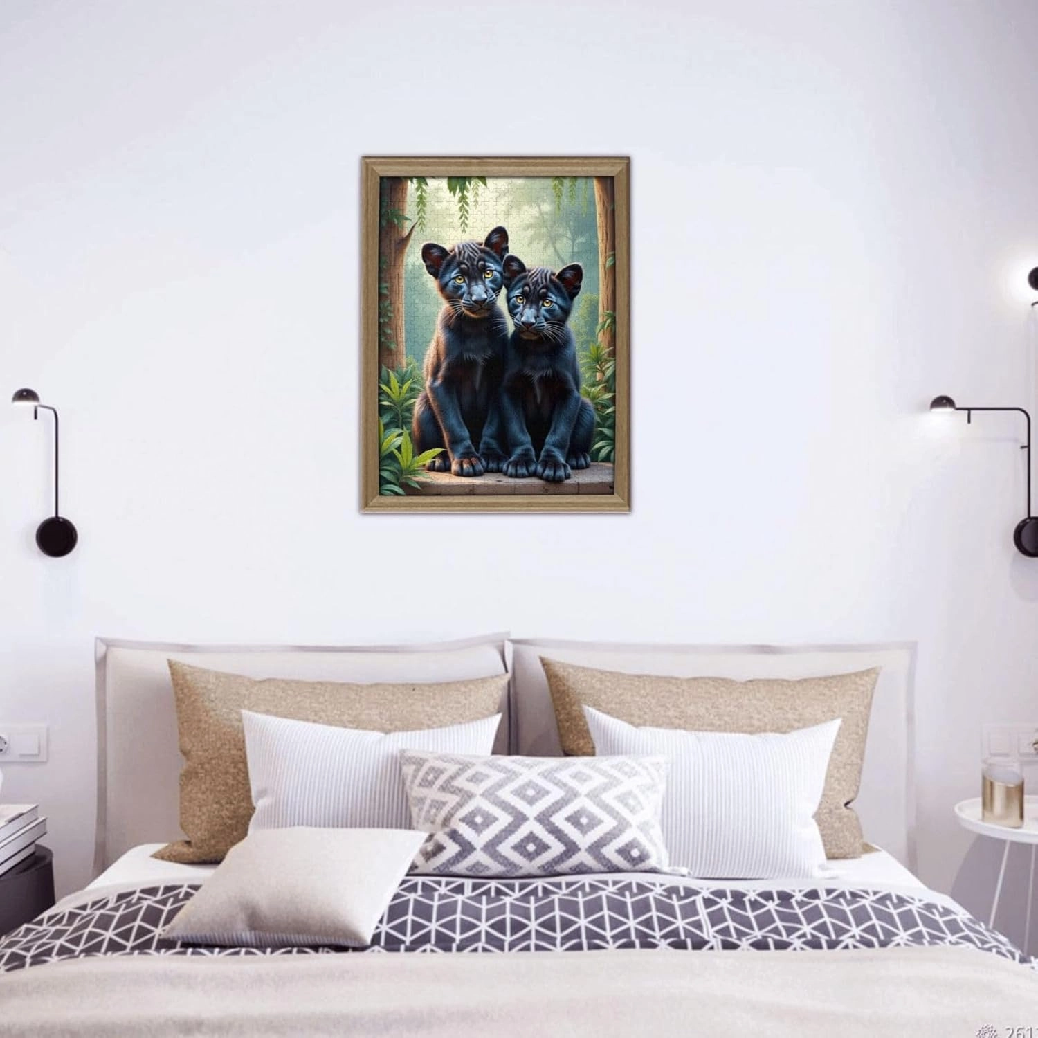 500 Piece Jigsaw Puzzle for Adults Two Black Panther Kittens in Lush Jungle Challenging and Relaxing Adult Puzzles Artistic Artwork Unique Home Decor Great Gift Idea
