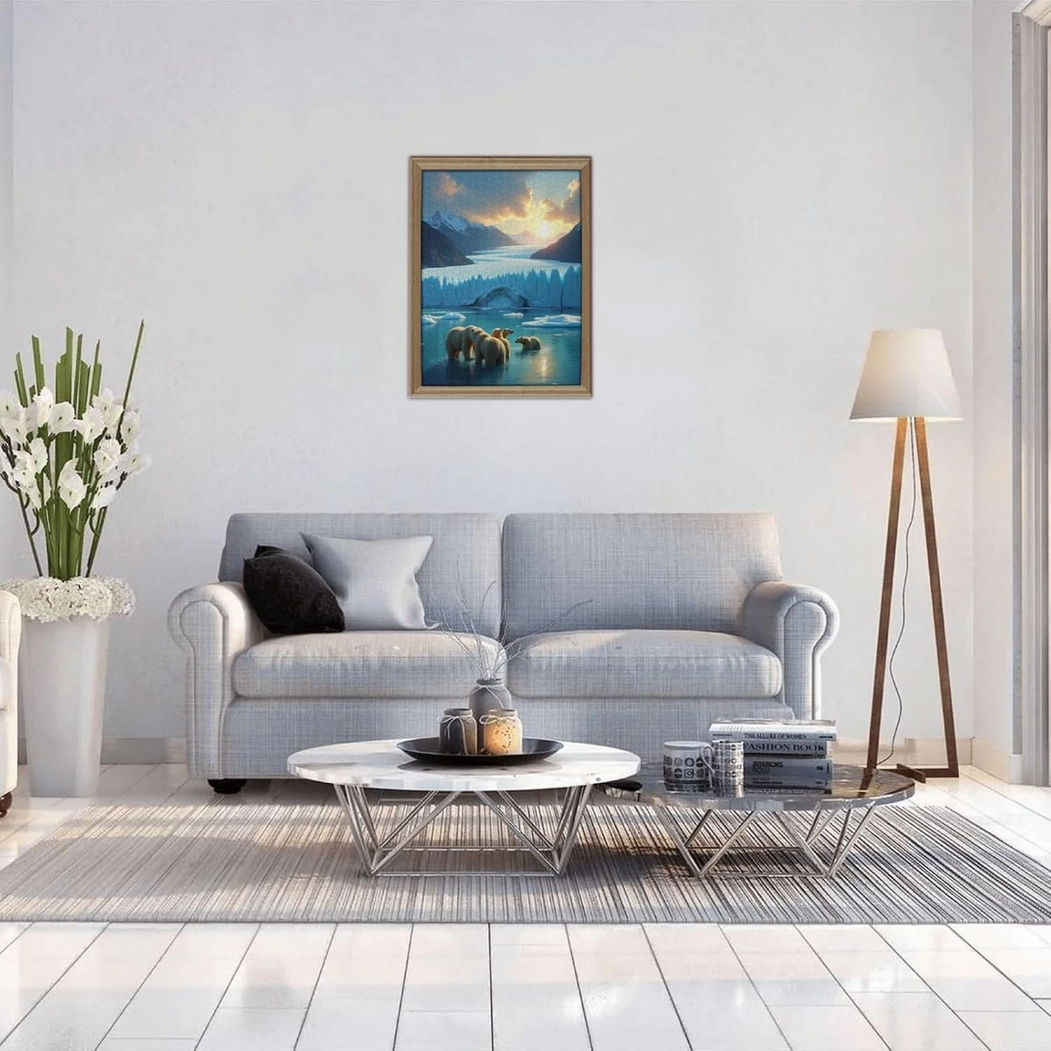 500 Piece Polar Bears Glacier Sunset Jigsaw Puzzle for Adults Challenging & Relaxing Adult Puzzle Stunning Artwork Great Gift Idea Home Decor Family Activity