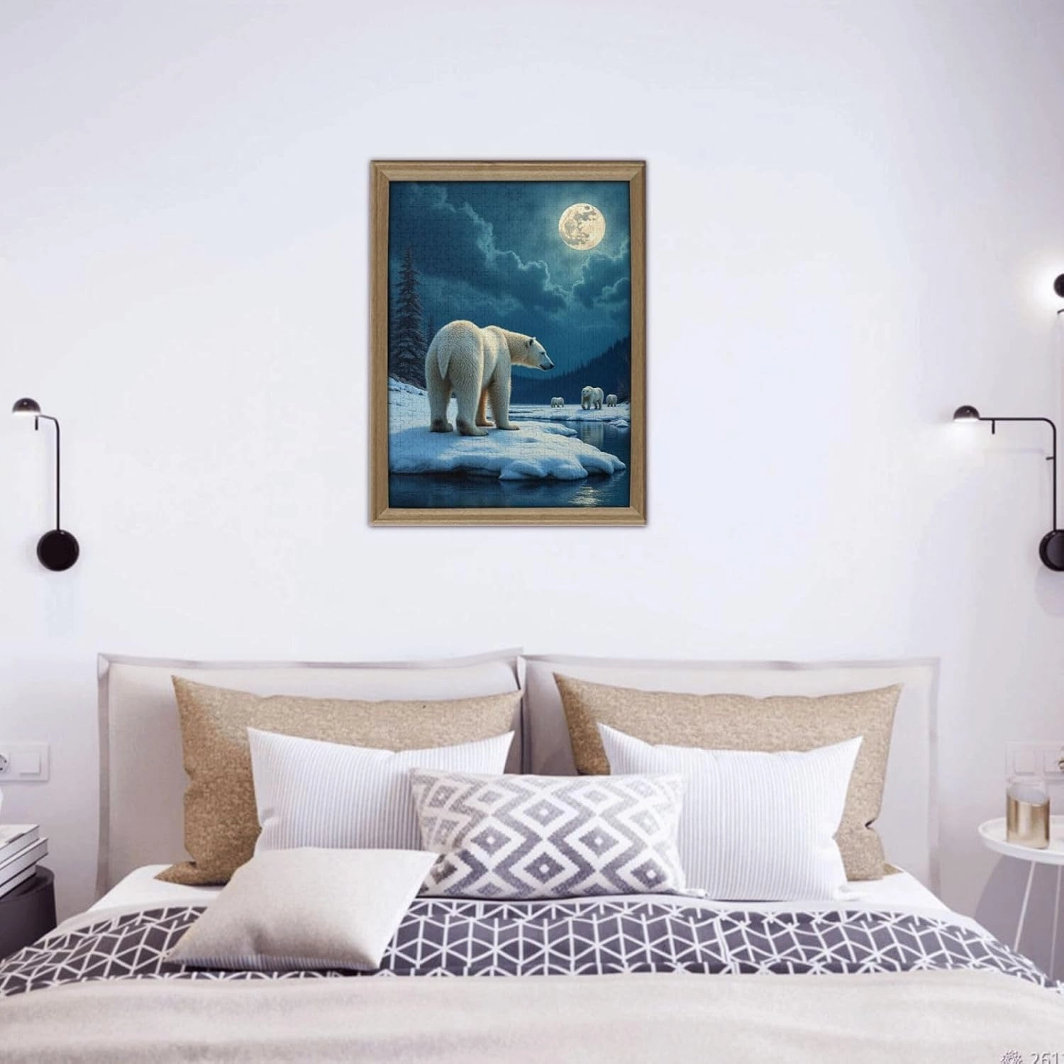 500 Piece Polar Bears Under Moonlight Jigsaw Puzzle for Adults Challenging and Relaxing Adult Puzzle Beautiful Wildlife Artwork Great Home Decor Fun Activity for Puzzle Enthusiasts