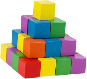 50Pcs Colorful Square Craft Cubes Smooth Wooden Blocks for DIY Projects Safe Building Cubes for and Imaginative Play