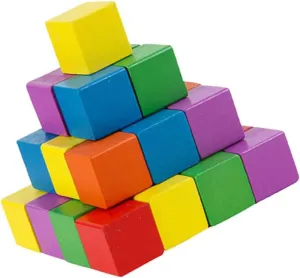50Pcs Colorful Wooden Craft Cubes Smooth Square Blocks for DIY Projects Building Materials Safe for Imaginative Play and Art Creations
