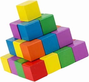 50pcs DIY Colorful Wooden Craft Cubes Wood Square Blocks for Crafts Building Materials 2.5cm Precise Cutting