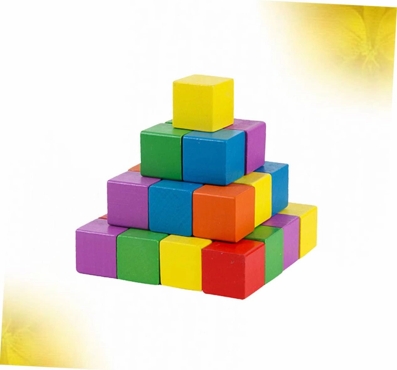 50pcs DIY Colorful Wooden Craft Cubes Wood Square Blocks for Crafts Building Materials 2.5cm Precise Cutting