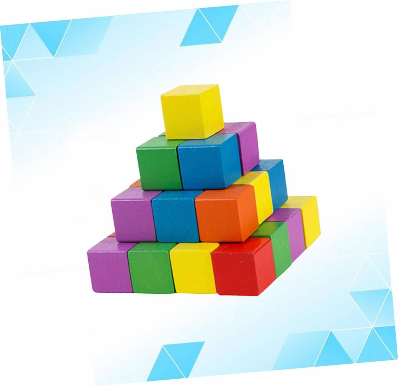 50pcs DIY Colorful Wooden Craft Cubes Wood Square Blocks for Crafts Building Materials 2.5cm Precise Cutting