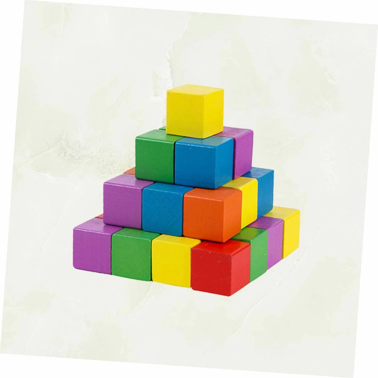 50pcs DIY Colorful Wooden Craft Cubes Wood Square Blocks for Crafts Building Materials 2.5cm Precise Cutting