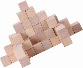 50pcs Wood Square Blocks Block Cubes Craft Cube Boys and Girls Imaginative Toys
