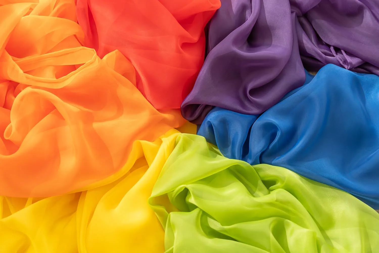6 Piece Rainbow Sheer Window Panel Colorful Backdrop Bright Curtains Set for Playroom, Nurseries, Bedroom & more Lime, Orange, Red, Purple, Bright Yellow, Navy drapes- 84 inch Long Panels