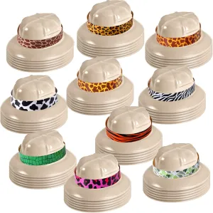 60 Sets Jungle Explorer Hats with Stickers - Safari Party Decorations for Kids' Adventure Birthday