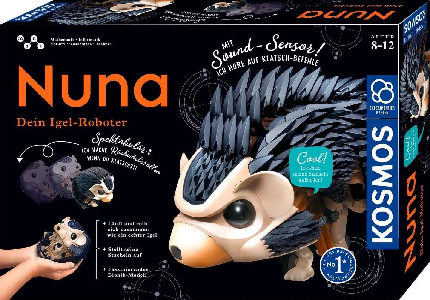 620066 Nuna - Your Hedgehog Robot, Backwards Rolling Through Clapping, He Runs, Rolls Up His Spikes Like A Real Hedgehog, Fascinating Bionic Model Experiment Box