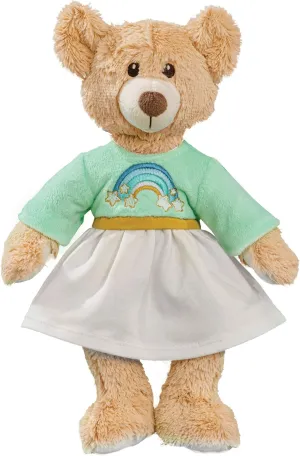656 - Rainbow Teddy with Rainbow Embroidered Dress, Bear 42 cm approx. to dress up and undress, to love and as a playmate
