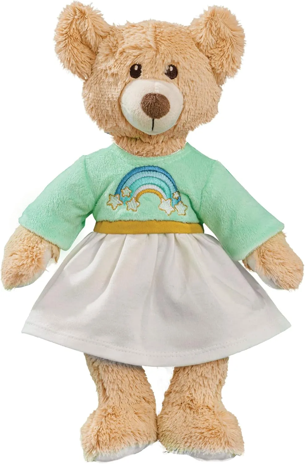 656 - Rainbow Teddy with Rainbow Embroidered Dress, Bear 42 cm approx. to dress up and undress, to love and as a playmate