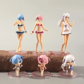 6 Piece Set Cute Anime Action Figure,Cartoon Doll Statue Game Figure Model,Drawing Room Ornaments Collection PVC,A Gift for Boys and Girls Anime Fans