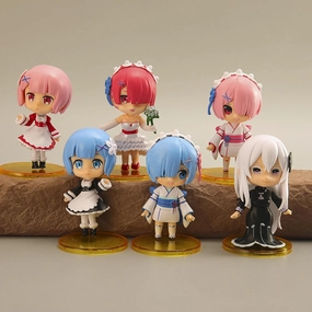 6 Pieces Cute Anime Action Figure Set,Cartoon Doll Statue Game Figure Model,Drawing Room Vehicle-Mounted Ornaments Collection PVC,A Gift for Boys and Girls Anime Fans