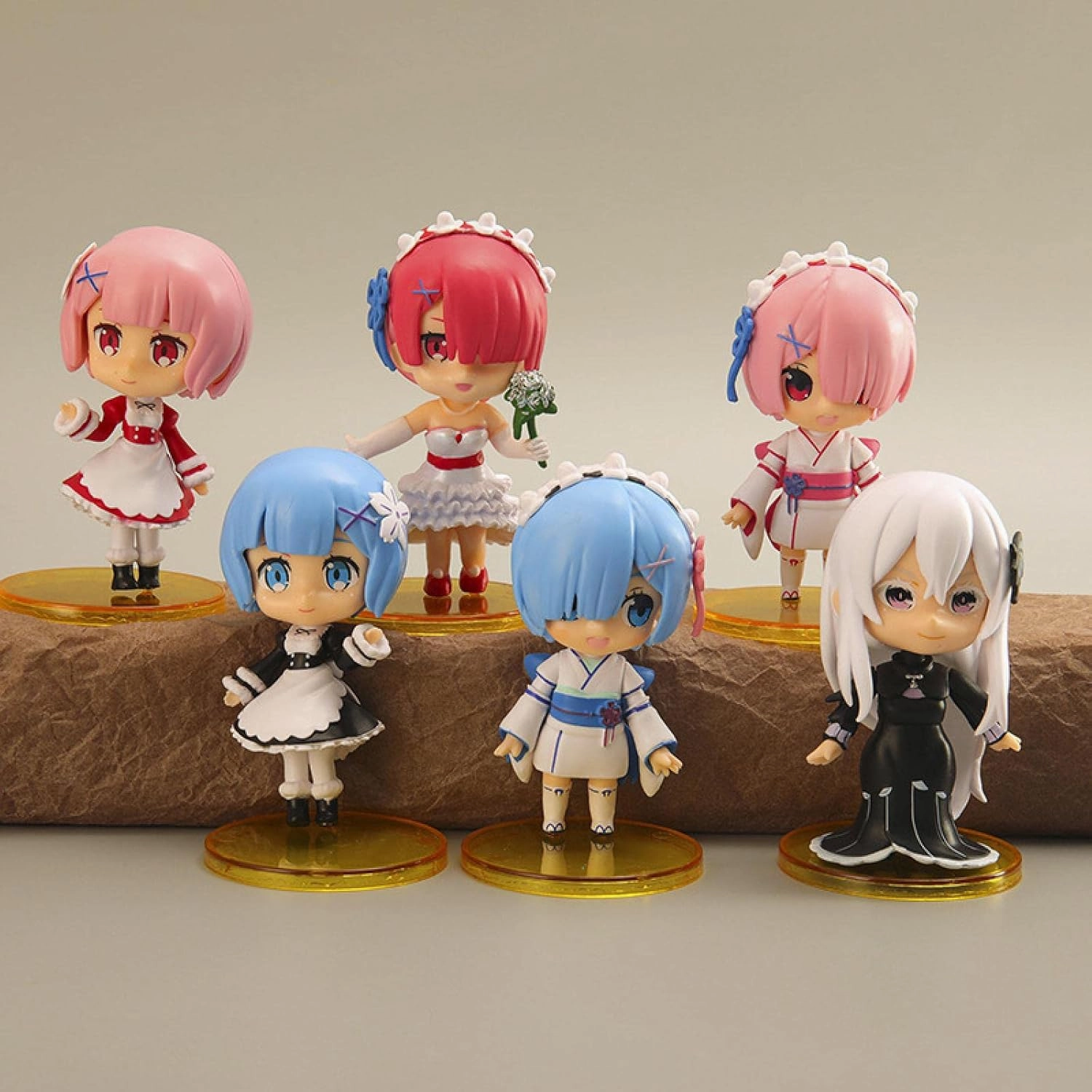 6 Pieces Cute Anime Action Figure Set,Cartoon Doll Statue Game Figure Model,Drawing Room Vehicle-Mounted Ornaments Collection PVC,A Gift for Boys and Girls Anime Fans