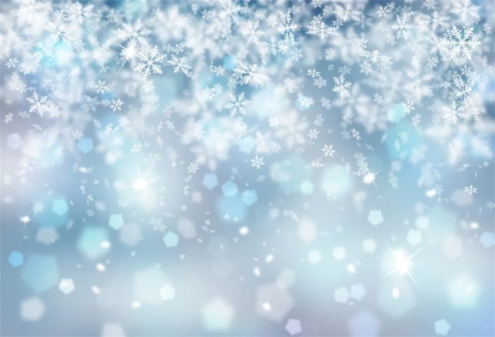 7x5ft Falling Snowflake Portrait Backdrops for Photography Winter Ice Snow Flakes Photo Shoot Newborn Kids Baby Adults Wedding Photo Background Vinyl Photo Booth Props