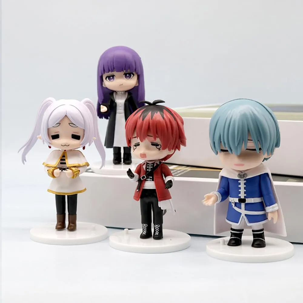 8PCS/Set Frieren Figure Cake Topper Mini Fern Figure Model, 10cm Anime Figure Model Stark Action Figure Desktop Decoration Party Supplies Gifts for Fans