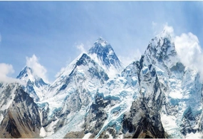 8x6ft Snow Mountain Scenery Backdrop - Cold Winter Alpine Landscape With Blue Sky, High Peaks, Outdoor Adventure - Photo Studio Props for Travel and Nature Photography