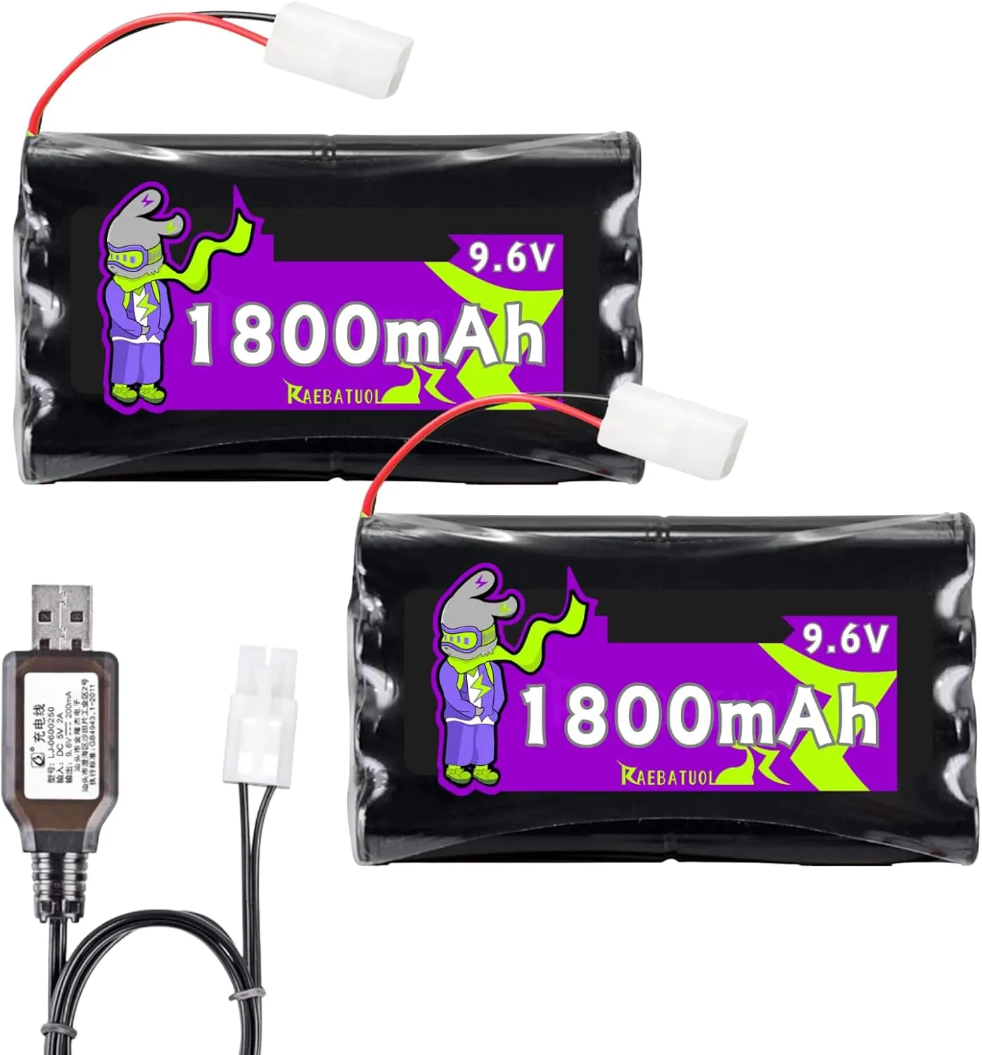 9.6V 1800mAh NiCd 4 4 Flat shape Rechargeable Battery with KET-2P/TAMIYA Plug(white),Fit for Nerf terrascout robot 1984 New Bright D-10 bulldozer Tyco Scorcher 9420 RC Toy Car Truck with Charger(8*AA)
